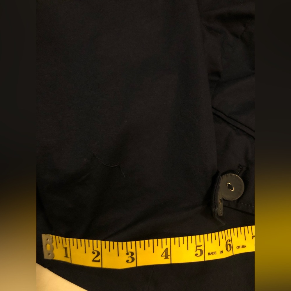 Studio Works navy blue jacket; wonderful button accents at wrists & back, 1X - Picture 8 of 11